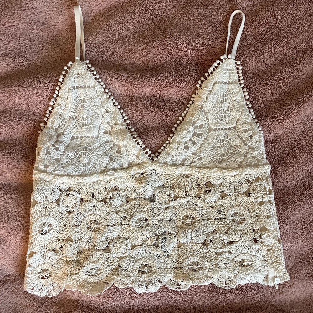 Zara brand crochet crop-top